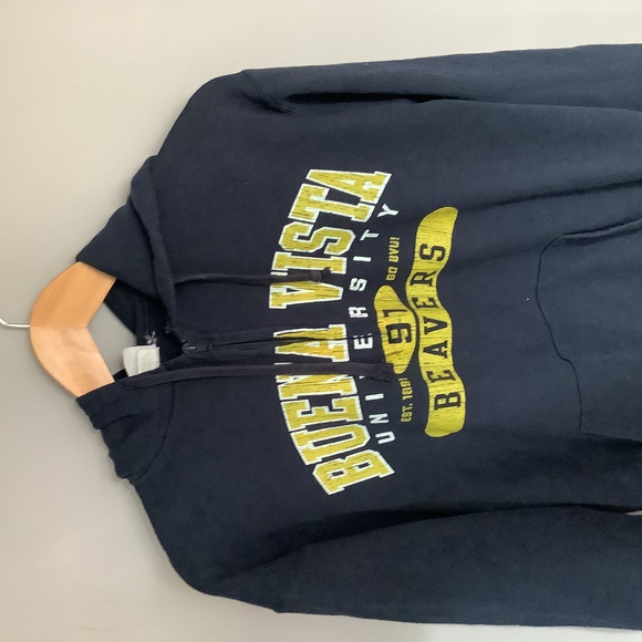 Retro Champion Quarter Zip Hoodie - Size M - Buena Vista University - P2P 21” - Picture 5 of 8